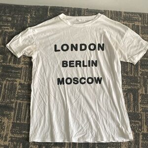 White Short Sleeve Tee with City Graphic